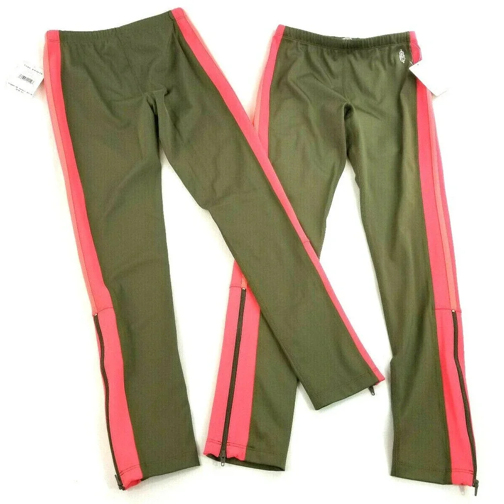 Free People women legging OB763026 green pink XS MSRP $78
